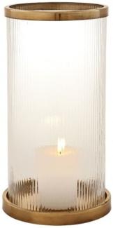 Casa Padrino Designer Windlicht / Kerzenleuchter Messing Finish 23 x H. 42 cm - Luxus Windlicht