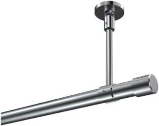 Gardinenstangen-Set Sonette Santo 100 cm, 1-läufig, 20 mm Ø Chrom