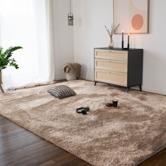 HOME DELUXE Hochflor Teppich SOFI - 320 x 240 cm Braun