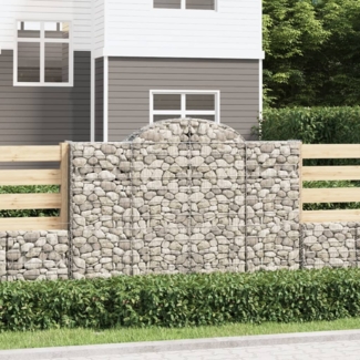 vidaXL Gabionen mit Hochbogen 40Stk. 200x50x140/160cm Verzinktes Eisen 3146380