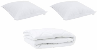 vidaXL Bettdecke mit Kissen 3 pcs Weiß Mikrofaser 3377517