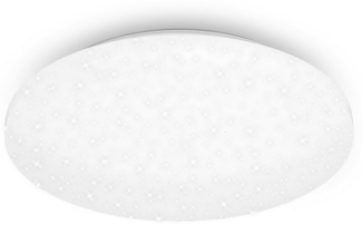 BRILONER - LED Deckenlampe mit Sternendekor, LED Deckenleuchte Bad IP44, gelochtes Dekor, neutralweißes Licht, Ø340 mm, Weiß