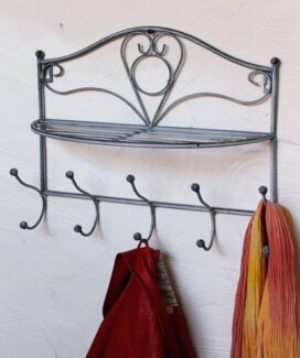 DanDiBo Wandgarderobe Vintage mit Ablage Garderobe Wand 20122 38 cm Kleiderhaken Wandregal Haken