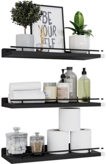 Auledio Wandregal Küchenregal, 3-tlg, Schweberegale mit 3 Ablagen für Wände Bad, 3-tlg, Bücherregal für Wohnzimmer, Schlafzimmer Oder Büro