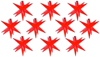 Saico LED-Lichterkette Stern mit Timer Ø 12 cm warmweiß rot 10 Stück