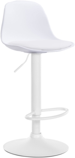 Barhocker LUNOR - Kunststoff Weiß 39 x 43 x 82 cm Weiß | Barstuhl Höhenverstellbar Mit Lehne Drehbar Tresenhocker Tresenstuhl Kneipenhocker Kneipenstuhl