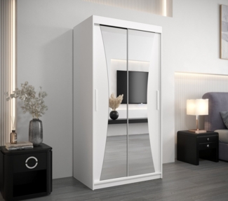 MOEBLO Schiebetürenschrank MEGRA (mit Spiegel, mit/ ohne Schubladen, Schwebetürenschrank Schrank Garderobe Schiebtüren Schlafzimmer Wohnzimmerschrank) (BxHxT):100/120/150/180/200/250x200x62 cm