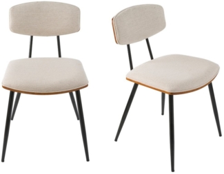 Signature 'BABETTE' Set aus 2 Stühlen aus écru-farbenem Stoff - H24 cm - Beige