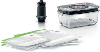 BOSCH Vakuumbehälter MSZV6FSG1, Borosilikatglas, (Set, 8-tlg), Vakuum-Frischhalteset zu ErgoMixx und ErgoMixx Style-Stabmixern
