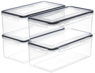 DOPWii Vorratsdose 4er Set 3.2L Frischhaltedose mit Deckel,Luftdicht,BPA Frei