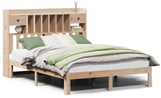 vidaXL Massivholzbett mit Regal ohne Matratze 150x200 cm Kiefer 3322603