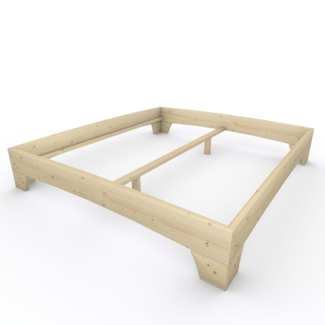 Holzbett (Fichte) "Rosi" 200 x 220 cm 38 cm ohne Kopfteil Massivholzbett Bett