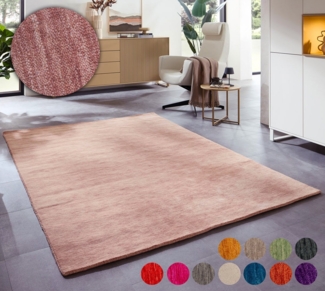 my home Wollteppich Karchau, rechteckig, Höhe: 13 mm, Handweb Teppich, meliert, reine Wolle, handgewebt, brilliante Farben