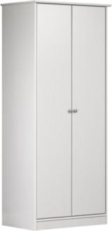Home affaire Kleiderschrank Delsbo Garderobenschrank Wäscheschrank Kiefer (1-St, schöner Schrank in Landhaus Design) Massivholz Schlafzimmerschrank in Weiß - (B/T/H) 73/50/175 cm