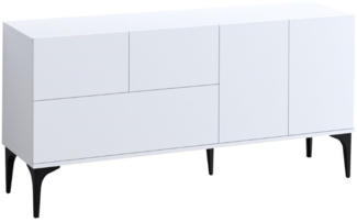 Calicosy 'GLISE' Buffet mit 5 Türen weiß L150 cm - Weiß