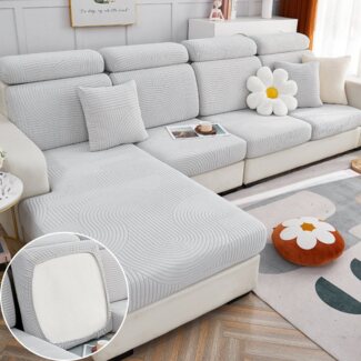 Coonoor Sofahusse Sofa Sitzbezüge Schonbezug, Elastic Stretch Sofasitzbezug, mit elastischer Unterseite