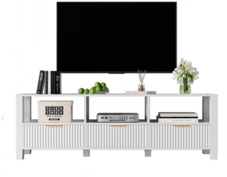 MODFU Lowboard mit LED-Beleuchtung (Fernsehtisch, TV-Board, 1 St, 4 Schubladen), mit 16 verschiedenen Lichtfarben