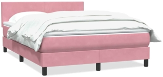 vidaXL Boxspringbett mit Matratze Rosa 140x220 cm Samt 3316070