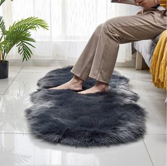 BTTO TEPP Hochflor-Teppich Fellteppich,Kunstfell,Weich,Hochflor Shaggy Teppiche,Florlänge 60mm, 60cm*180cm, 12 Farben, für Wohnzimmer,Schlafzimmer