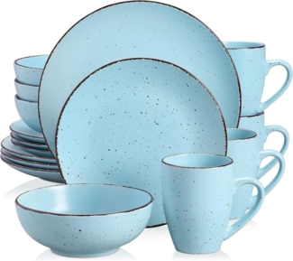vancasso MODA Tafelservice Steingut Vintage 16-teilig Blau