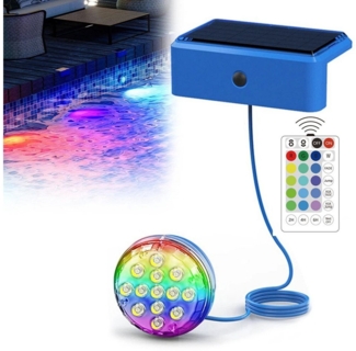 JOYOLEDER Pool-Lampe Magnet, LED Solar Poolbeleuchtung mit Fernbedienung und Timer, Farbwechsler, für Pools