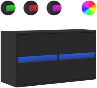 vidaXL TV-Wandschrank mit LED-Beleuchtung Schwarz 80x31x45 cm 852286
