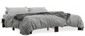 vidaXL Bettgestell Braun Eichen-Optik 200x200 cm Holzwerkstoff Metall 3280221