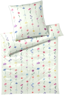 Elegante Mako Satin Bettwäsche Flower Show 24526-4 Blumen Mint 135x200