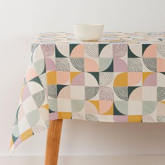 Belum Tischdecke mit Fleckenabweisend, Größe 200 x 155 cm, extraweich, Mehrfarbig, 100, Stoff 100% Bio-Baumwolle, Modell 0120-381