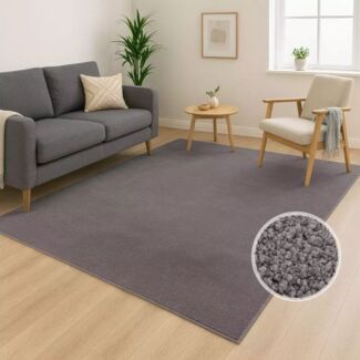 Carpet City Teppich CALMA 200, rechteckig, Höhe: 14 mm, Kurzflor, Waschbar, Anti-Rutsch, ideal für Wohnzimmer, Schlafzimmer
