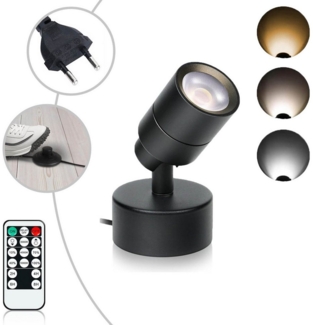 MUPOO LED Wandstrahler Dimmbar 5W LED-Strahler Innen mit Fernbedienung, Timer & Fußschalter, mit 160cm Kabel, LED fest integriert, für Wandleuchten,Akzentbeleuchtung von Pflanzen,Bildern & Kunstwerken