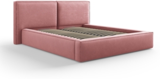 Micadoni Bett Jodie Strukturierter Stoff Rosa 160x200