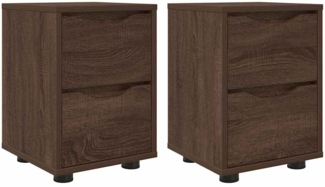 vidaXL Nachttische 2 pcs Braun Eichen-Optik 30,5 x 30 x 43 cm 888812