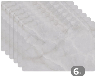 MuchoWow Platzset Marmor - Weiß - Chic, (6-St), Platzsets, Tischset, Abwaschbar, Tischsets, Platzdeckchen