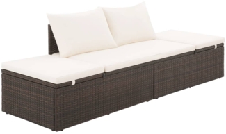 vidaXL Gartenbett Braun 195×60 cm Poly Rattan 43954