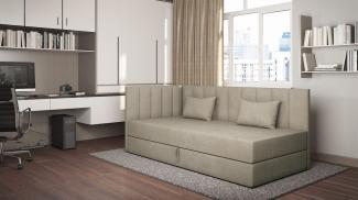 Sofa Polsterliege Kindersofa THELMA Seite Universal in Stoff Opera Velvet Pearl