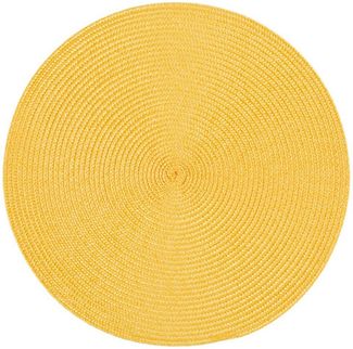 Haus und Deko Platzset Platzset rund ca. 35 cm Ø abwaschbar Bast Optik Tischset Platzdeckche, (1-St)