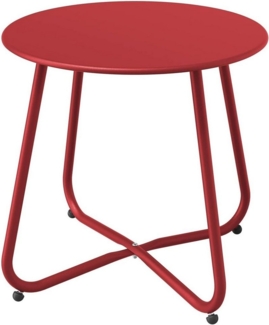 Grand patio Couchtisch Kleiner Couchtisch 44,9 cm, aus Metall, abnehmbar, Rot