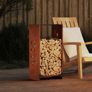 vidaXL Brennholzregal 40x30x80 cm Wetterfester Stahl 864224