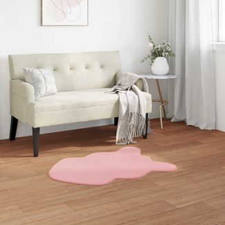 vidaXL Rutschfester Teppich aus Kunstkaninchenfell OLITE Rosa 42021718