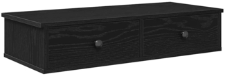 vidaXL Wandregal mit Schubladen Schwarz 80x31x17 cm Holzwerkstoff 859951