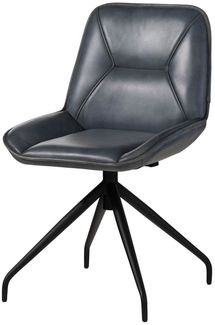 Stuhl Echtleder 49 x 56 x 83 blau IRON LABEL #508