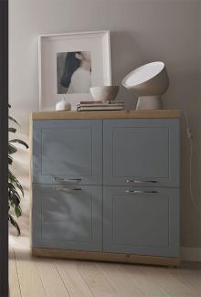 Kommode "Kvantum" Sideboard 93cm Artisan Eiche MDF Dust grey