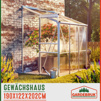 Gardebruk Beistell-Gewächshaus mit Fenster, Aluminium, 3,8 m³