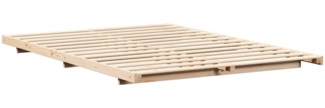 vidaXL Bodenbettgestell Braun 160 x 210 cm Massivholz Kiefer 873112