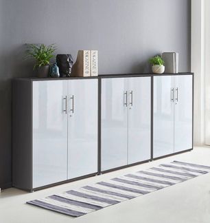 moebel-dich-auf Aktenschrank TABOR 9 (Aktenregale/Aktenschränke ideal für DIN A4 Ordner inkl. 4 Einlegeböden, Büroschrank abschließbar mit Edelstahlgriffen) Made in Germany