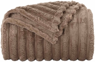 Überwurfdecke, Wohndecke Kamel 200 x 150 cm Fleece