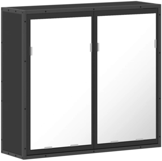 vidaXL Spiegelschrank Schwarz 65x20x60 cm Holzwerkstoff 849254