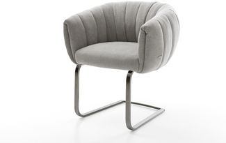 Freischwinger Jada-Flex Strukturstoff Soft Grau Freischwinger flach Graphit Taschenfederkern