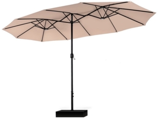 PHI VILLA Sonnenschirm, Poolside Lawn Hinterhof Regenschirm, Rechteckiger Marktschirm mit Ständer, Großer Sonnenschirm für die Terrasse (mit Fuß)